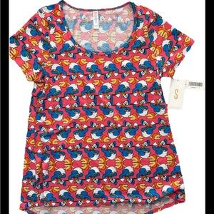 NWT Lularoe X Disney MEDIUM Donald Duck Pink and Blue Classic T-S Design
